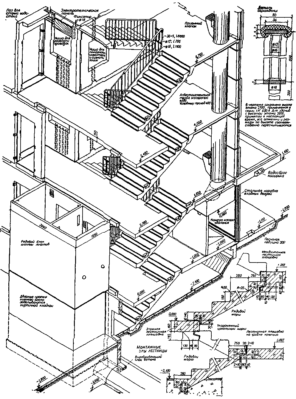 колосниковая лестничная клетка. лестничная клетка. жк гринада лестничная клетка. лестницы в многоэтажных жилых домах. пожарная лестница одномаршевая наружная чертеж.